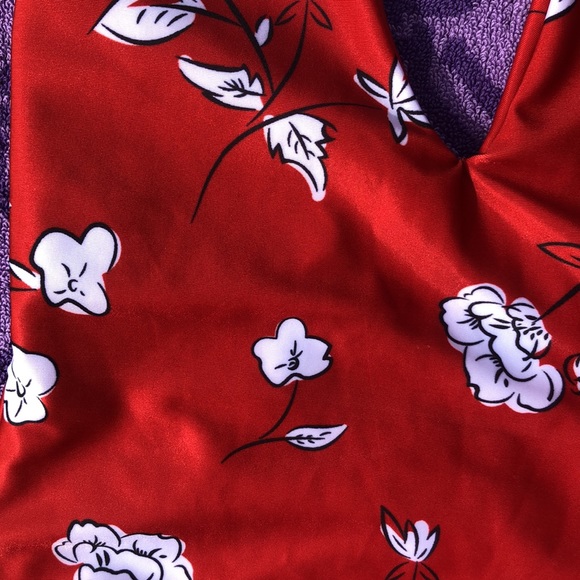 Amazon Red Floral One Piece Swimsuit - Picture 6 of 6